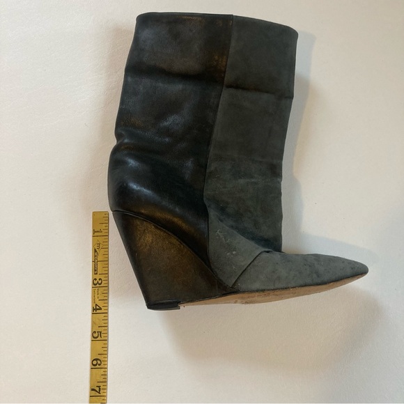 Isabel Marant cuffed leather and suede wedge boots - Picture 10 of 15